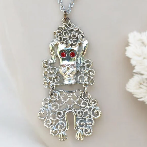 🐩 Vintage poodle pendant necklace - Picture 1 of 7